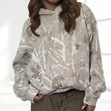 Women's Hoodie lightweight sweatshirt plant printing hoodie