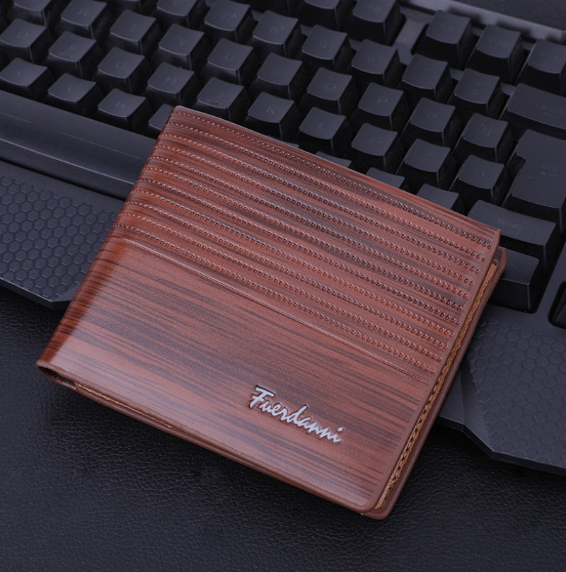 Mens PU Leather Minimalist Bifold Wallets For Men RFID Blocking Slim Mens Wallet