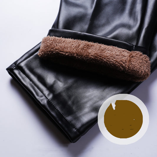Mens Leather pants Oil-proof, Wind-proof And Warm Motorcycle Leather Pants
