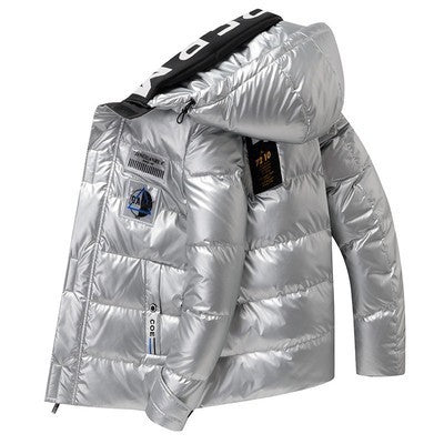 Men's Cotton-padded Jacket Hooded Short Style Casual Overcoat Winter Warm Loose