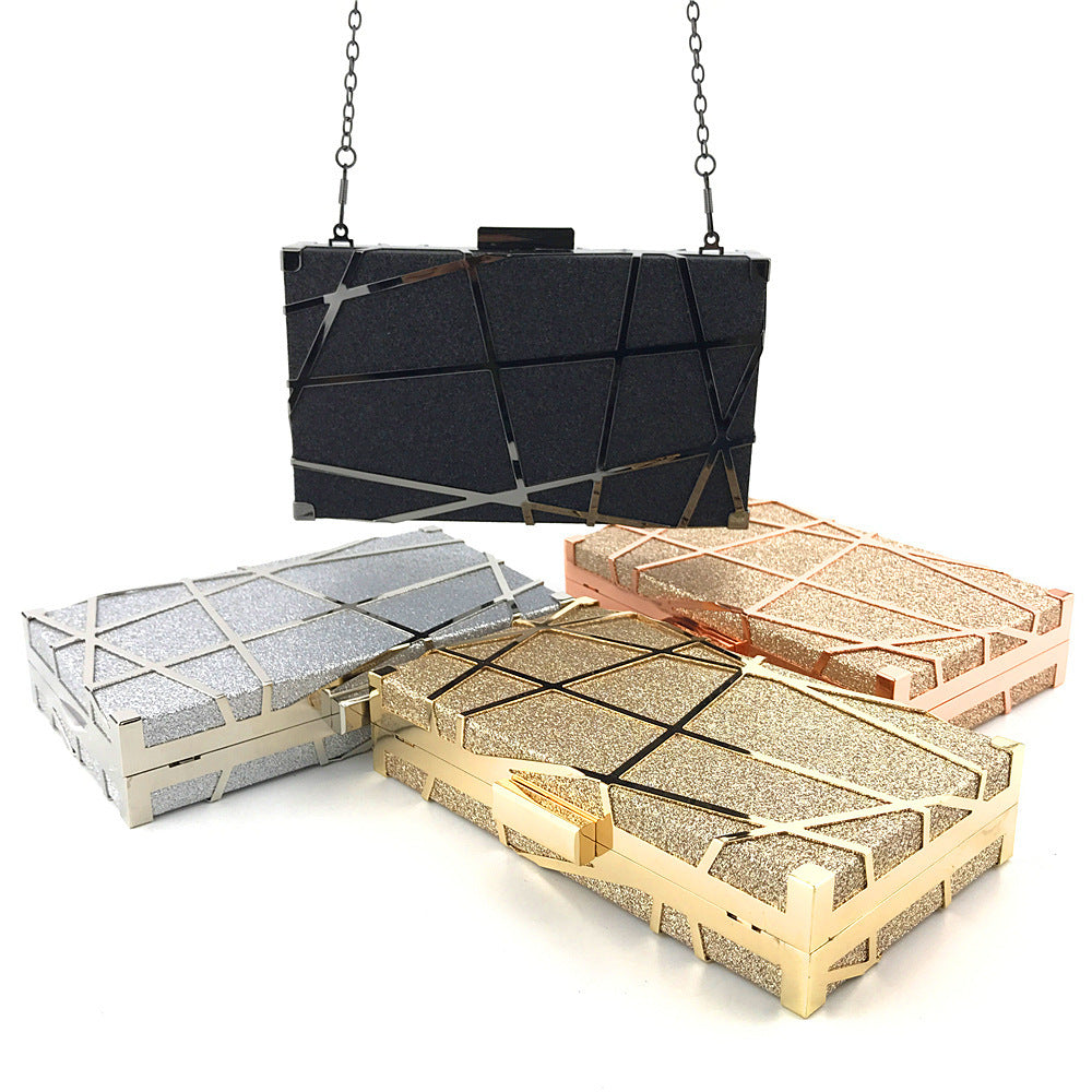 Luxury Crossbody Handbags Women Party Chain Glitter Gold Wedding Clutches Shoulder Bag