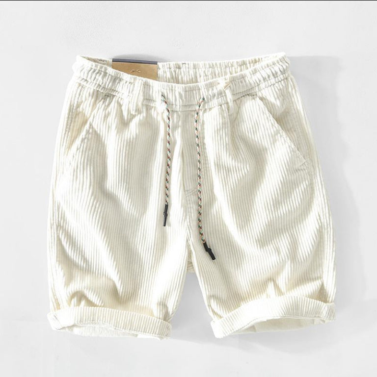 Men's Shorts Casual Corduroy Drawstring Lightweight Summer Beach Shorts
