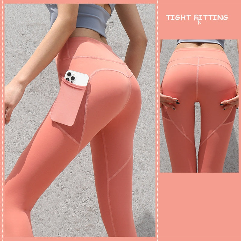 Women Seamless High Waisted Yoga Pants for Women with Pockets Leggings