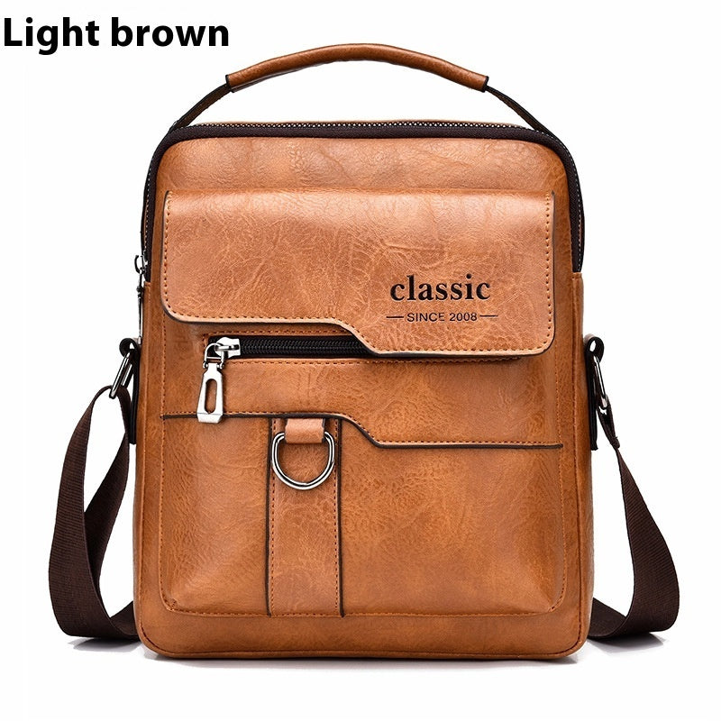 Men's Faux Leather Flaps Crossbody Messenger One Shoulder Bag