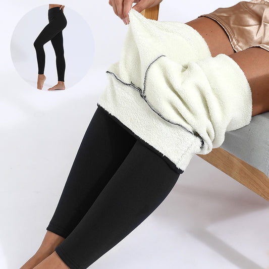Womens Winter Thick High Stretch Lamb Cashmere Leggins Skinny Fitness Woman Pants