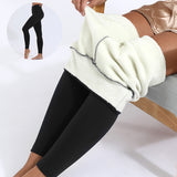 Womens Winter Thick High Stretch Lamb Cashmere Leggins Skinny Fitness Woman Pants