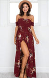 Womens long dress women Off shoulder beach summer dresses