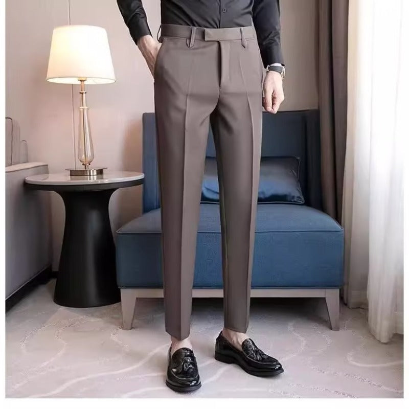 Mens Casual Suit Pants Men's Cropped Suit Pants Straight