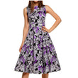 Womens  Vintage Babydoll Flower Print Dress