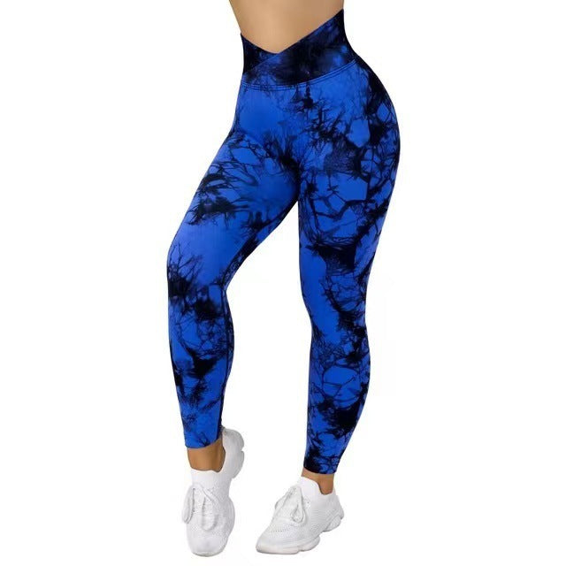 New TIE DIE Seamless HIGHWAISTED Workout Leggings Butt Lifting YOGA GYM NEW!