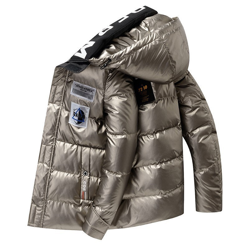 Men's Cotton-padded Jacket Hooded Short Style Casual Overcoat Winter Warm Loose