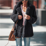 Women's faux fur jacket women's overcoat