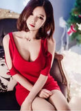 Ladies Fashion Low Cut Off Shoulder Base Mini Skirt Dress Part dress