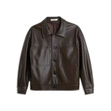 Leather Jackets Hood Mens Bomber Vintage Coats With Pocket