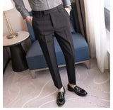 Mens Casual Suit Pants Men's Cropped Suit Pants Straight