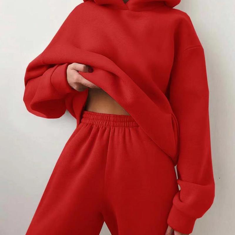 Women Two-piece Set Outfit Hoodie-Pant Large Tracksuit