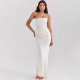 Slim Tube Top Long Dress Sexy Fashion Bandeau Backless Dresses For Women