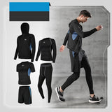 5Pcs/set Compression Sport Suit Quick Dry Running Gym Fitness Tracksuits Set US