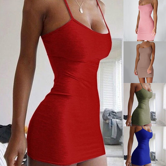 Multi colour Bodycon Mini Dress With Spaghetti Straps