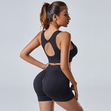Women's Vest And Shorts Tracksuit Seamless Workout Sportswear Gym Clothing High Waist Leggings Fitness Sports Suits