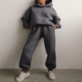 Women Two-piece Set Outfit Hoodie-Pant Large Tracksuit