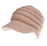 Ponytail Beanie Hat Knitted High Warm Winter Women Tail Skullies