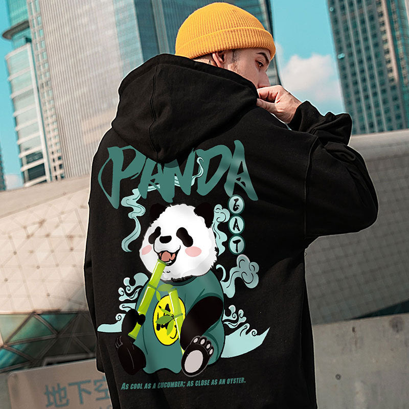 PANDA PRINT UNISEX HOODIE TOP GIFT BLACK AND WHITE JUNGLE SWEATSHIRTS