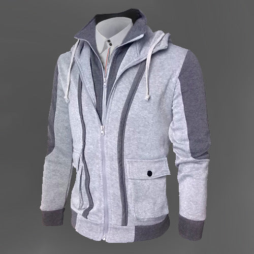Men's Casual Hoodie Coat Warm Zipper Long Sleeve Hooded Sweatshirt Jacket Tops