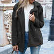 Button-down Fluffy Jacket, Loose Lapels, Plush Cardigan, Women's Top