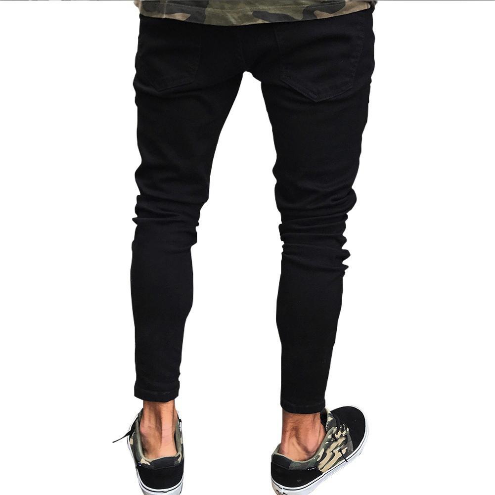 Mens Jeans Pant  Trousers Long Basic Broken Clothes
