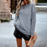 Women's Fashionable Simple Round Neck Sweater Winter Warm Sweater