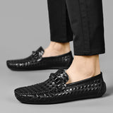 Classic Men's Leather Driving Loafer Casual Snakeskin Business Shoes Party Wedding Shoes