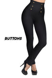 Womens High-waisted Tight Pants Tummy Control Zipper Leggings Seamless Breech with Diamond-studded Pants