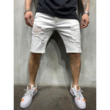 Mens Fashion Short Jeans Skinny jeans with holes men's mid waist pants