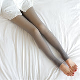 Women Winter Warm Fleece Tights Stockings Thermal Lined Translucent Pantyhose