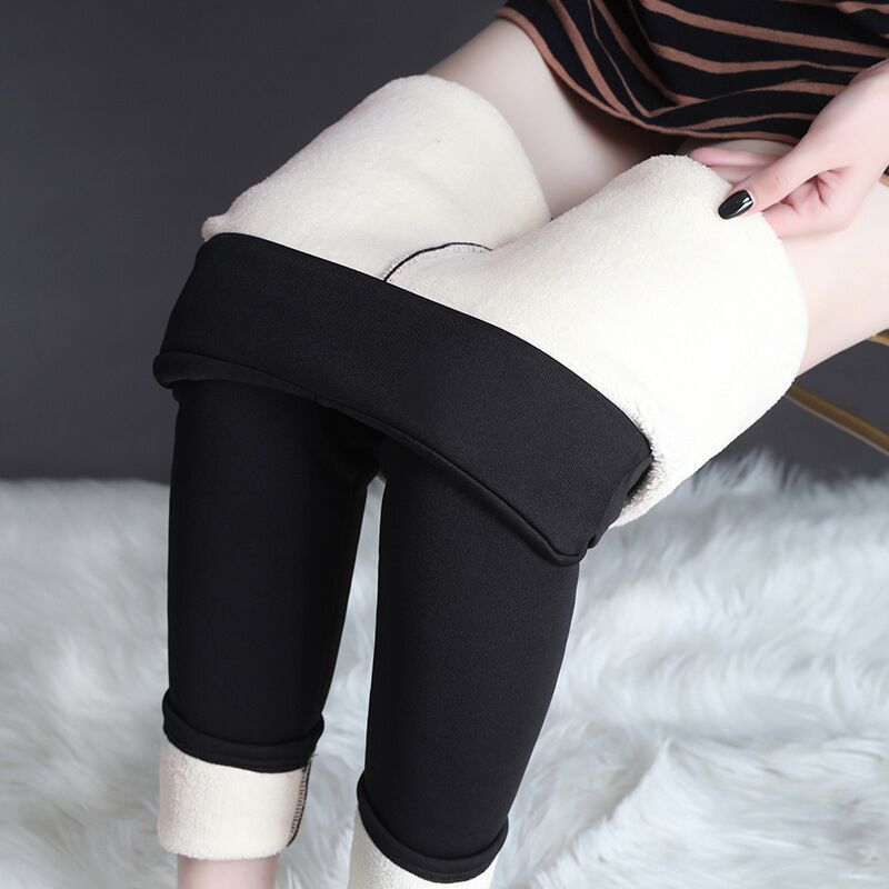Womens Winter Thick High Stretch Lamb Cashmere Leggins Skinny Fitness Woman Pants