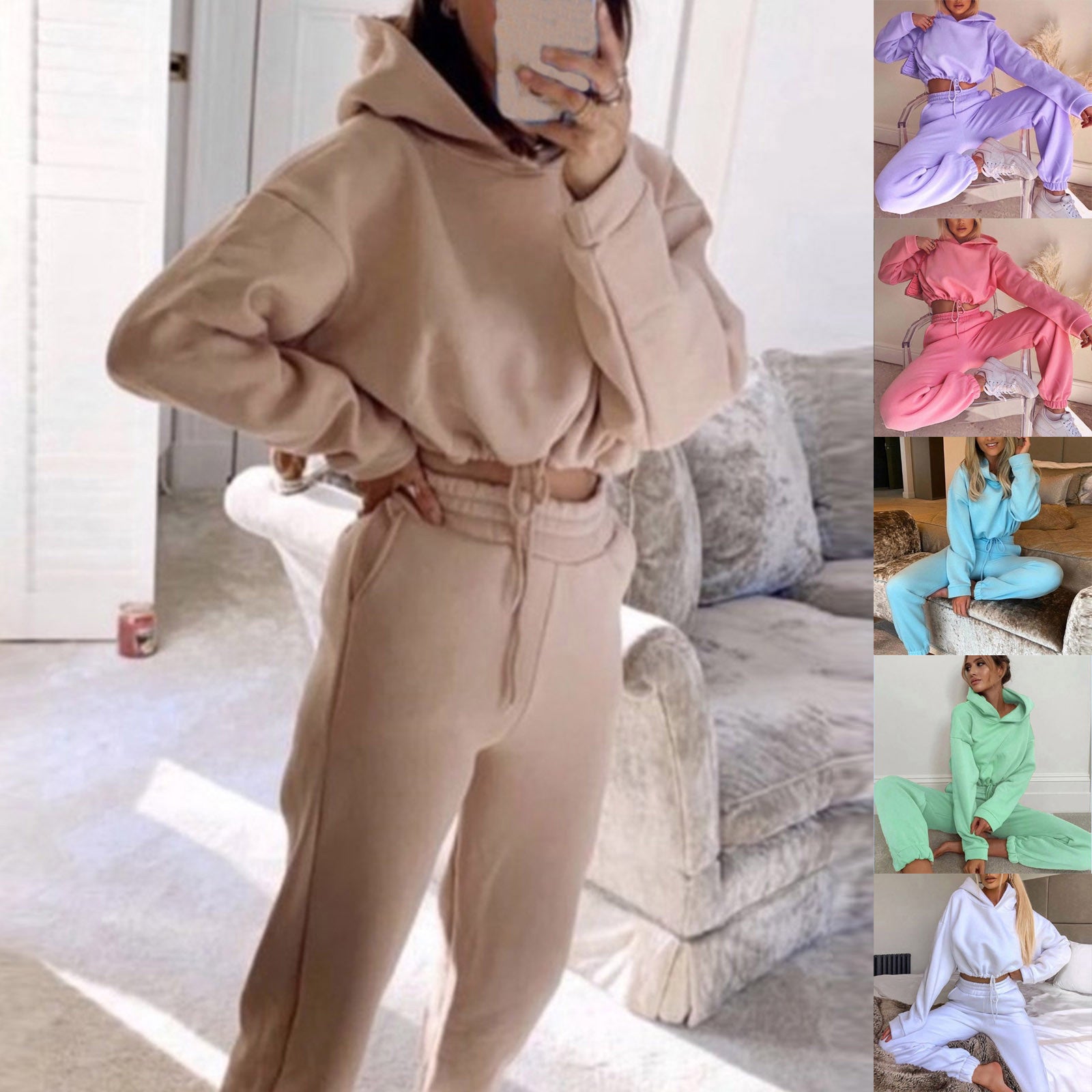 Womens Jogging Suits For  2 Piece Sweatsuits Tracksuits Sexy Long Sleeve Hoodie Casual Fitness Sportswear
