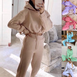 Womens Jogging Suits For  2 Piece Sweatsuits Tracksuits Sexy Long Sleeve Hoodie Casual Fitness Sportswear