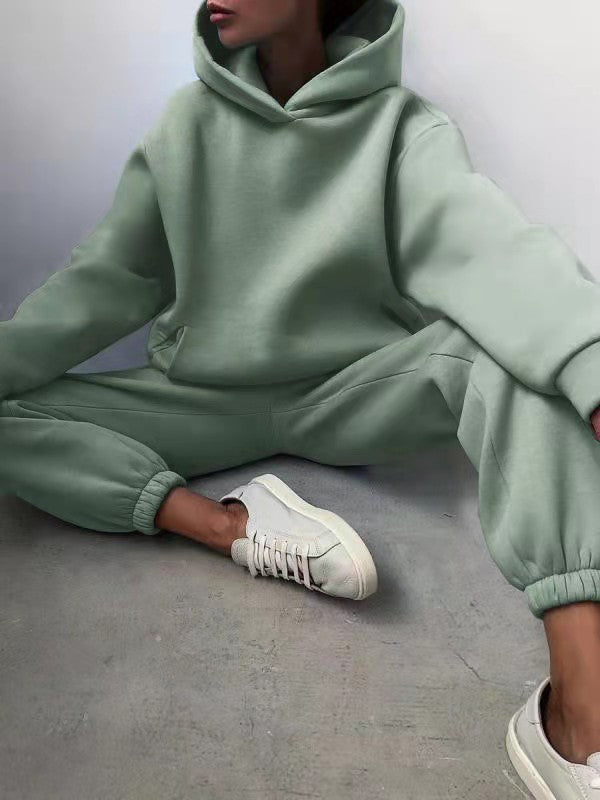 Women Two-piece Set Outfit Hoodie-Pant Large Tracksuit