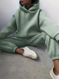 Women Two-piece Set Outfit Hoodie-Pant Large Tracksuit