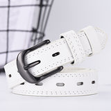 Leather Dress Belt Two-line Men's And Women's Thin Trousers Belts Korean Denim Dress Belts