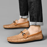 Classic Men's Leather Driving Loafer Casual Snakeskin Business Shoes Party Wedding Shoes