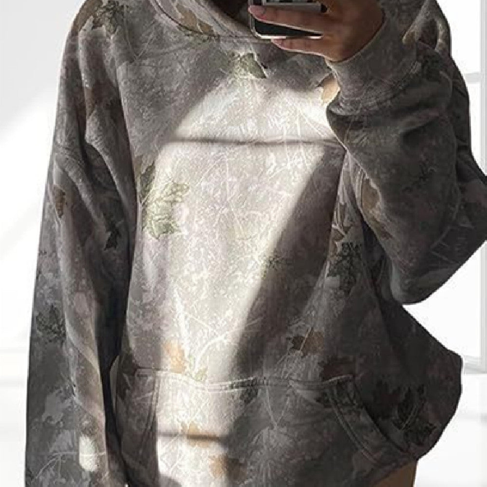 Women's Hoodie lightweight sweatshirt plant printing hoodie