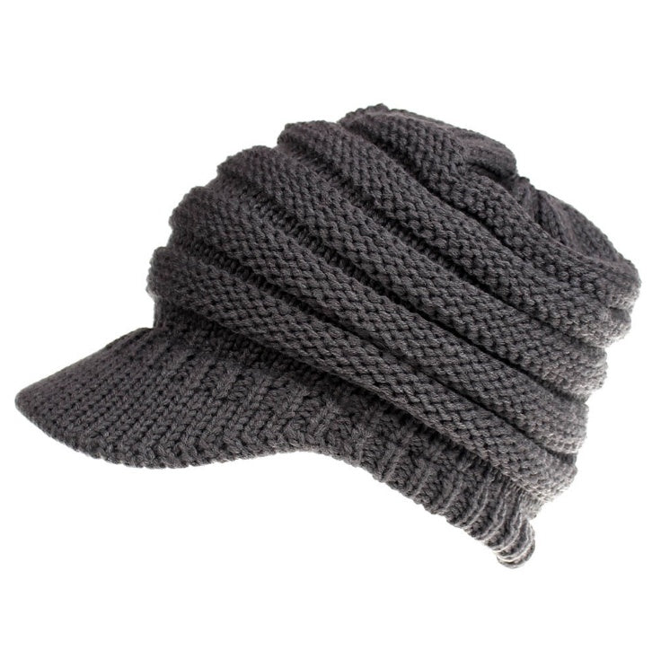 Ponytail Beanie Hat Knitted High Warm Winter Women Tail Skullies