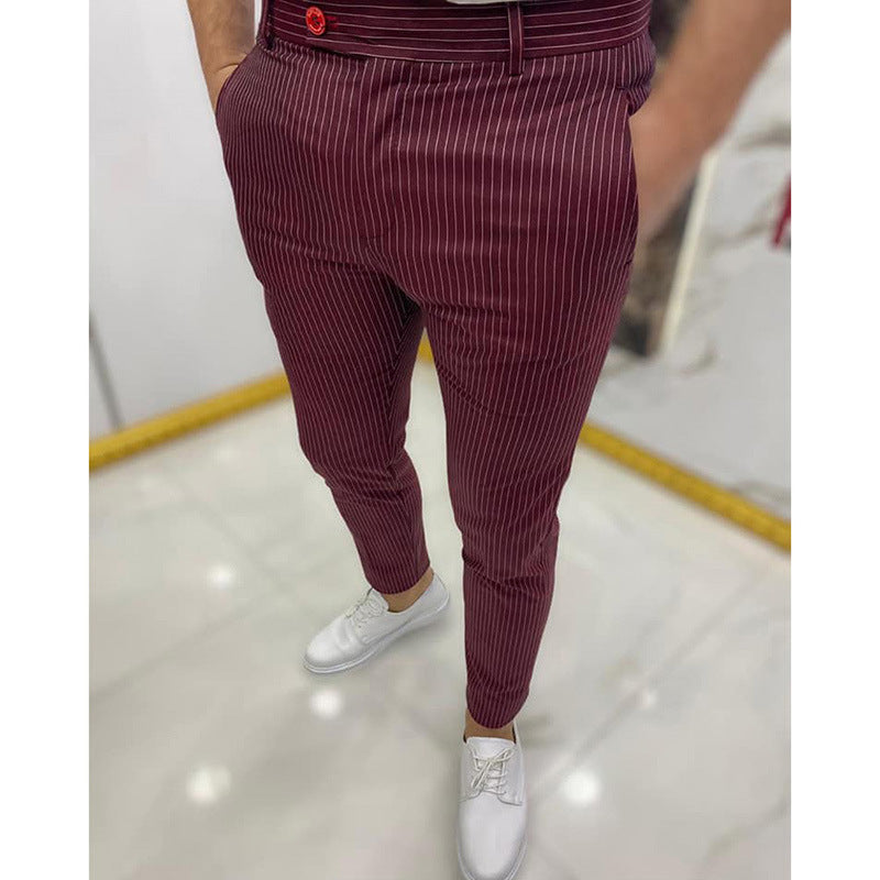 Mens Pencil Pant Legging Pant cardigan with buttons Casual Pant