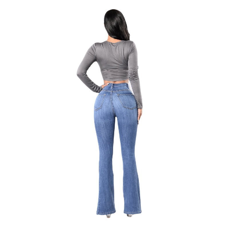 High Waist Colombian Style Butt Lift Stretch Boot Leg Jeans Plus / Junior Size