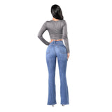 High Waist Colombian Style Butt Lift Stretch Boot Leg Jeans Plus / Junior Size