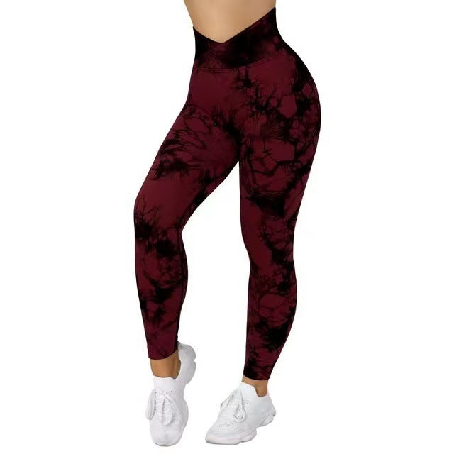New TIE DIE Seamless HIGHWAISTED Workout Leggings Butt Lifting YOGA GYM NEW!