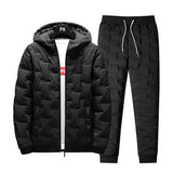 Mens Sweatsuits Puffer Jacket Trouser set Warm padded Jacket Trouser Set