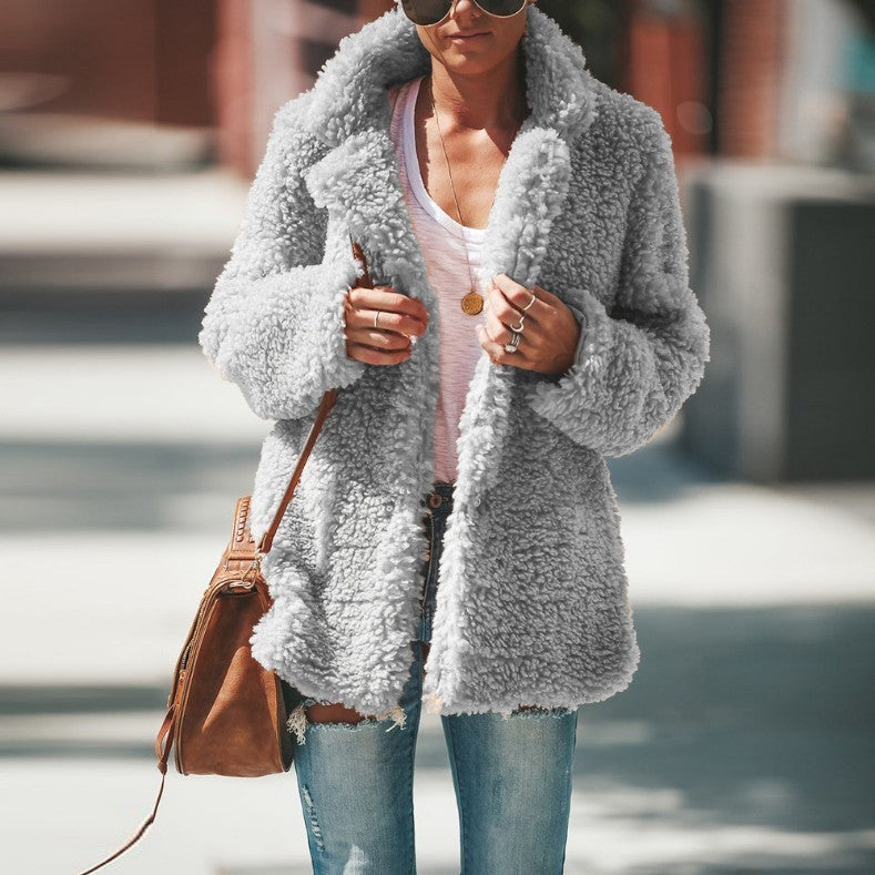 Women's faux fur jacket women's overcoat